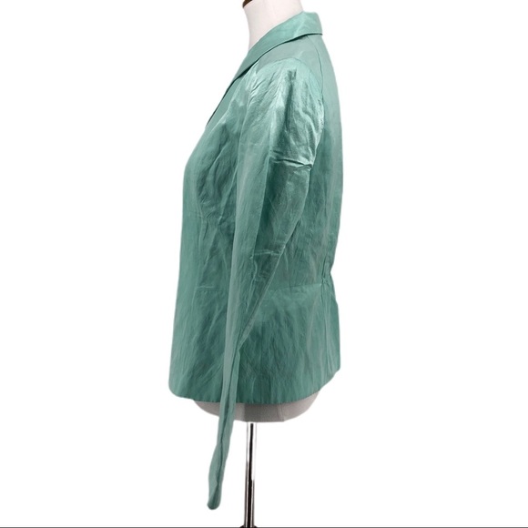 Lafayette 148 New York Blue/Green 3/4 Sleeve Blazer - Picture 6 of 11